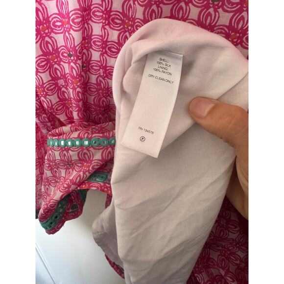 Vineyard Vines 100% Silk Cowrie Shell Tunic Mini Dress Size 12 - Picture 6 of 7